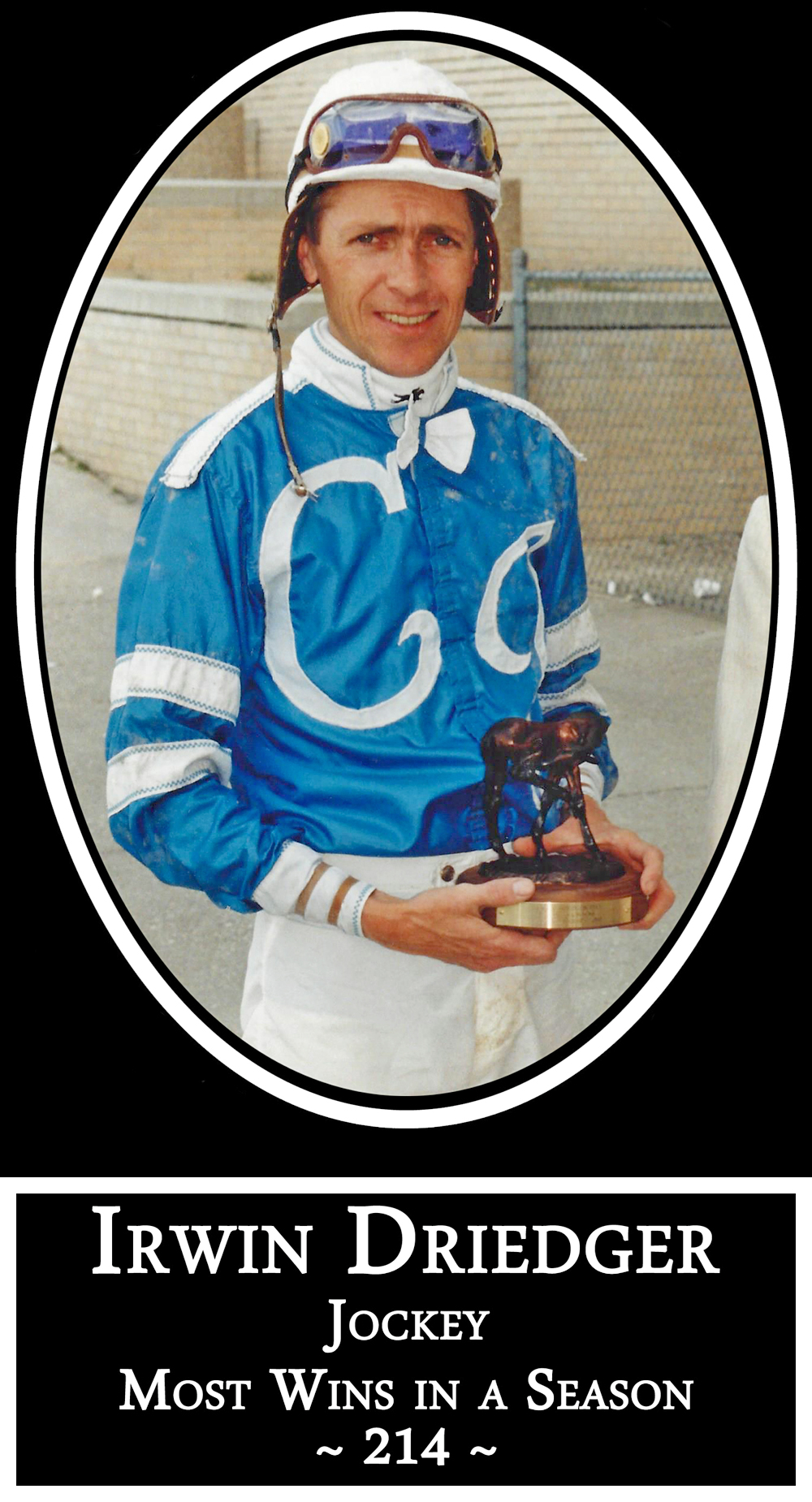Irwins set a single-season record in 1981 that will never be broken at Assiniboia Downs with 214 wins.