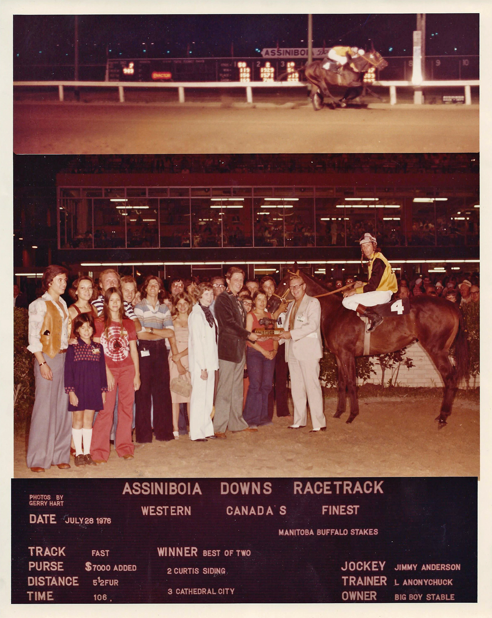 Best of Two wins 1976 Buffalo Stakes at Assiniboia Downs.