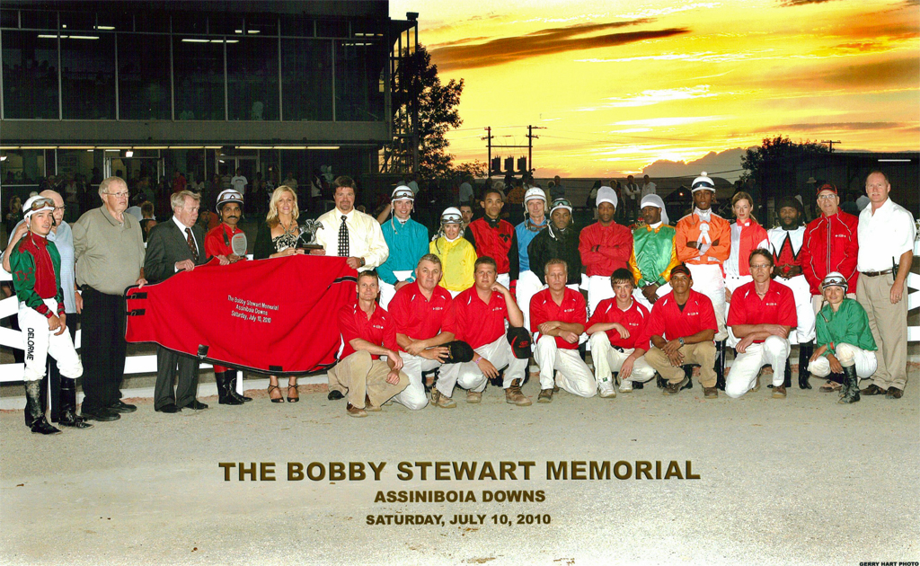 Gathering in the winner's circle for the Bobby Stewart Memorial. July 10, 2010.