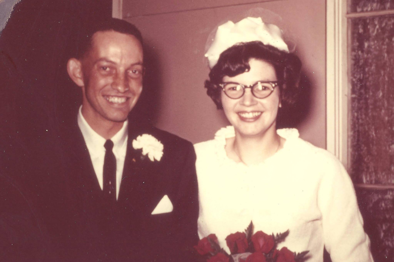 Wedded bliss. Clayton and Margaret Gray.