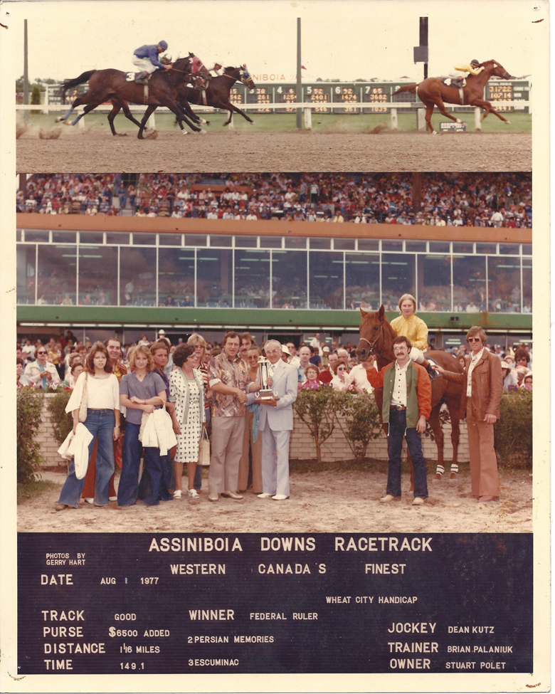 Federal Ruler after winning the Wheat City Handicap. August 1, 1977.