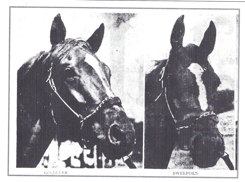 Manitoba Derby winners Sweepden (1936) and. Goldlure (1937).