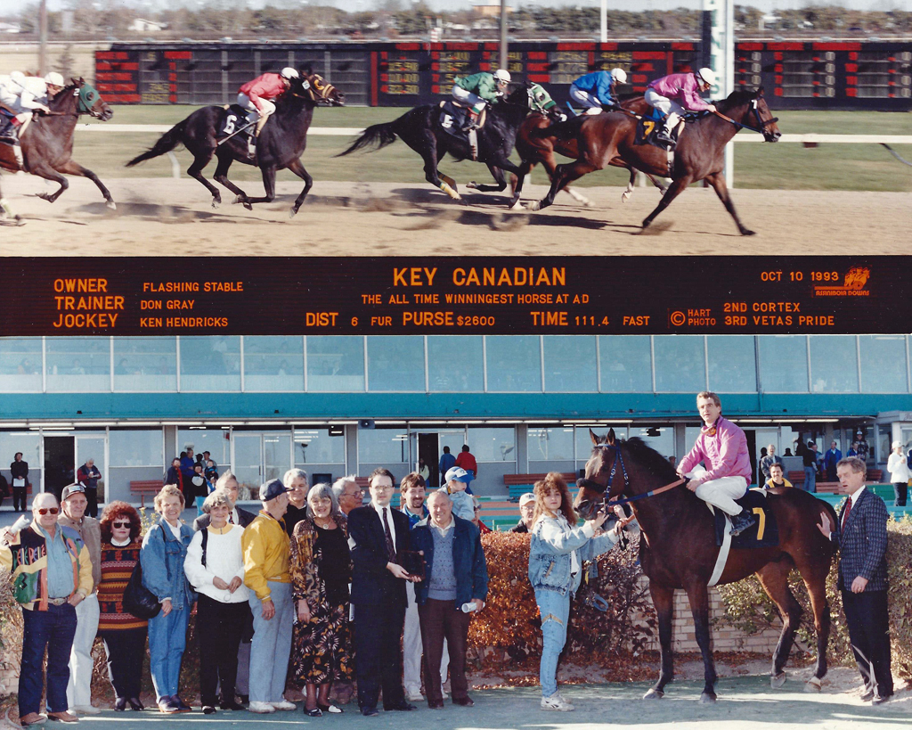 Key Canadian won 26 races at Assiniboia Downs. Third among the all time leaders.