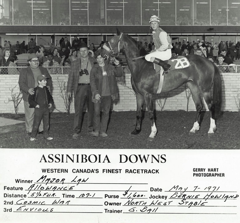 One of three winners for Bernie "Longshot" Howland on Opening Day 1971.