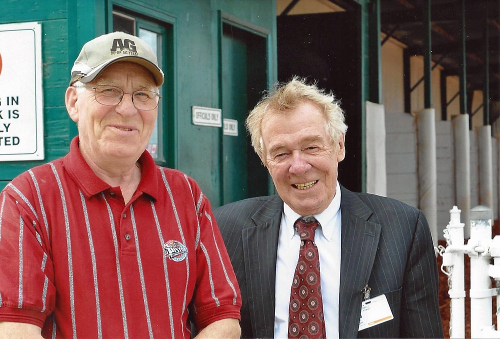 Trainer Murray Duncan with the late Garylle B. Stewart, trainer of Wind Shadows.