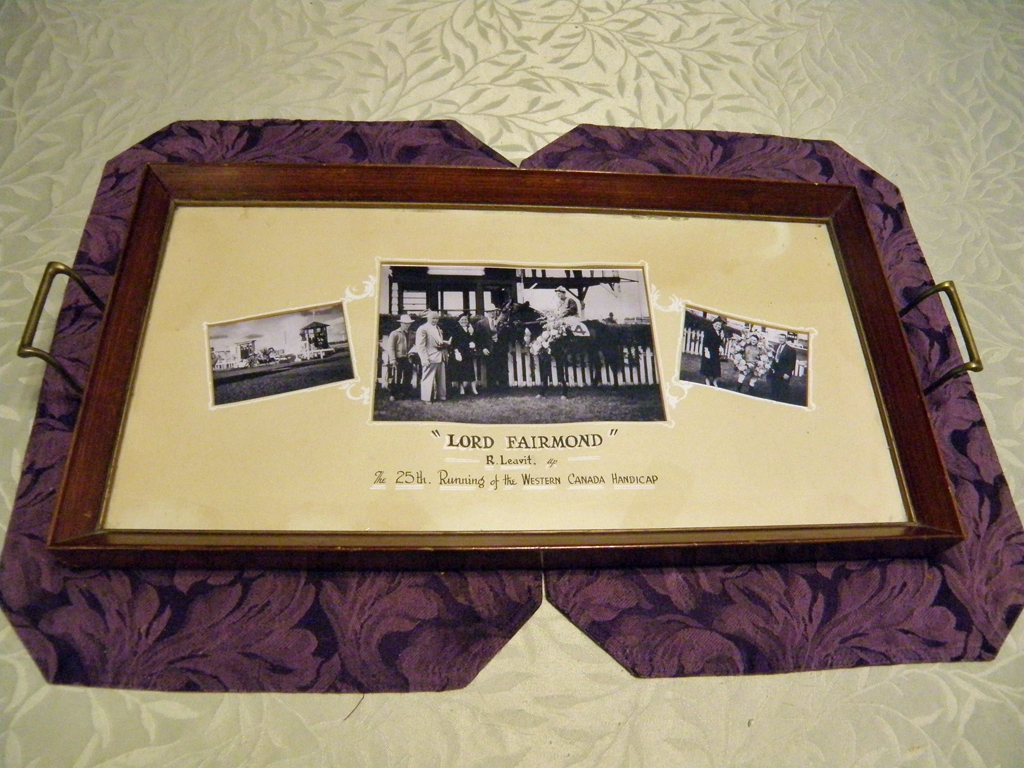 Tray to commemorate the 25th running of the Western Canada Handicap, won by R. J. Speers' Lord Fairmond.