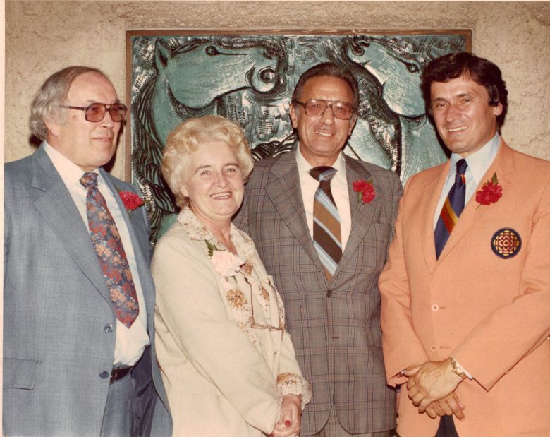 L to R Jim and Hazel Wright, Bory Margolis and Michael Magee. 1979 Manitoba Derby.