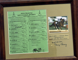 Signed Secretariat Kentucky Derby Program. To be auctioned off on eBay Friday, August 21, 2015.