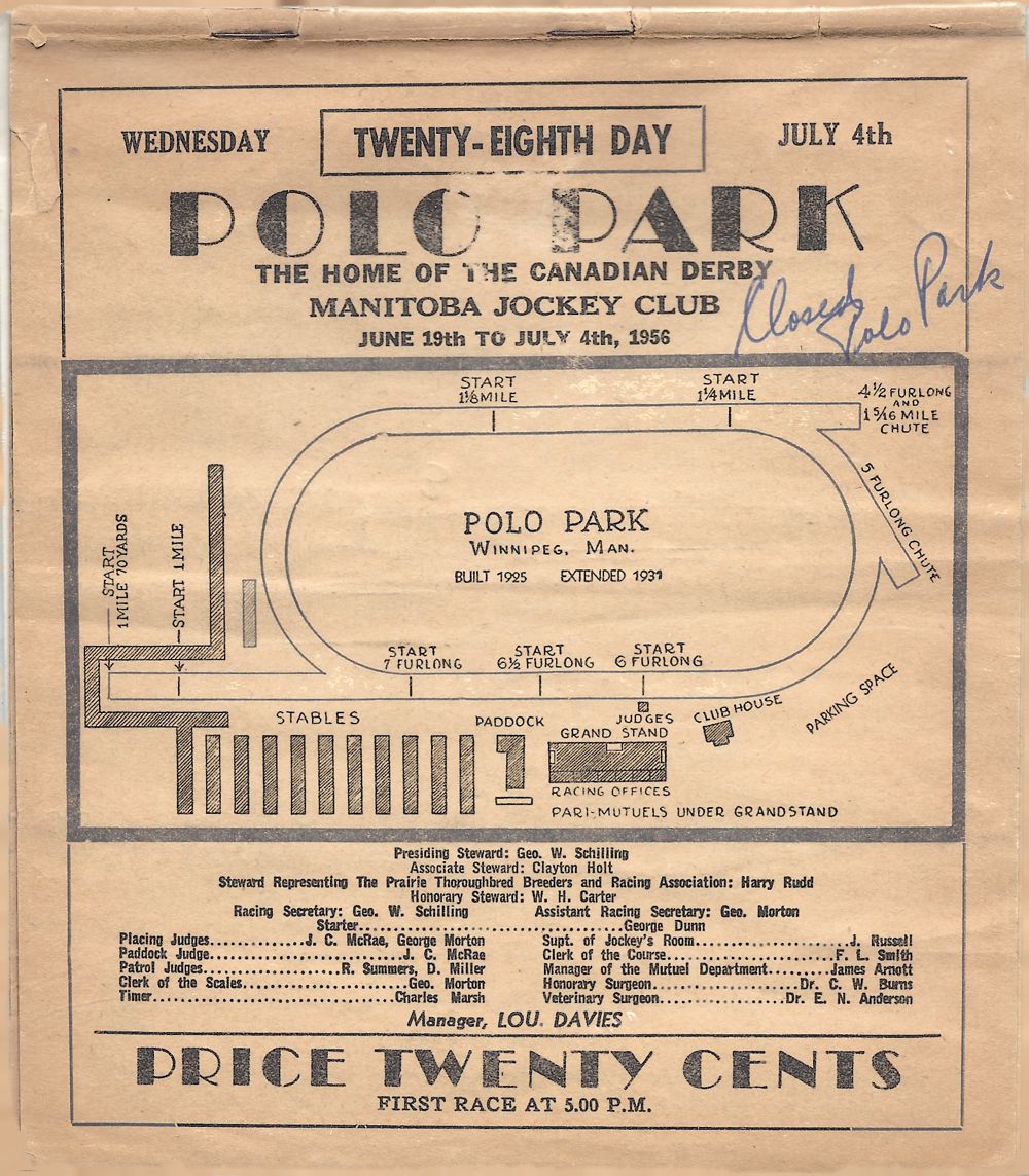 5. Official Program from Closing Day at Polo Park July 4, 1956